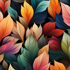 Satin hair bow Autumn leaves small