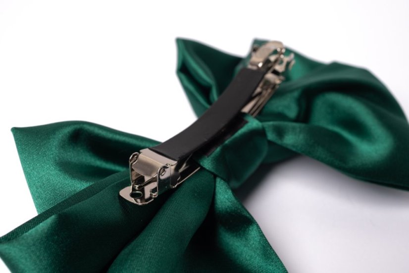 Satin hair bow GREEN small