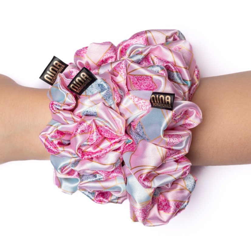 Satin scrunchie ICE FOREST