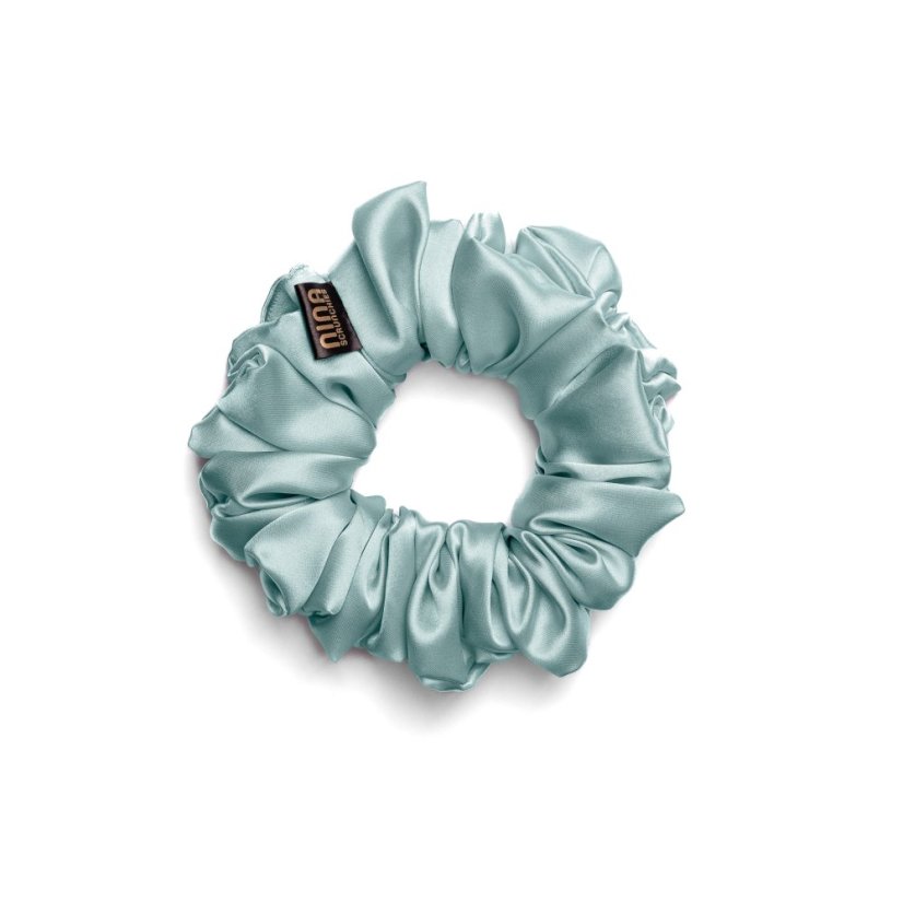 Satin hair scrunchie GREY BLUE - Size: XL