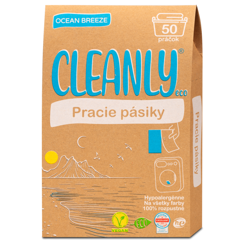 CleanlyEco Pracie pásiky na 50 praní s vôňou Ocean Breeze