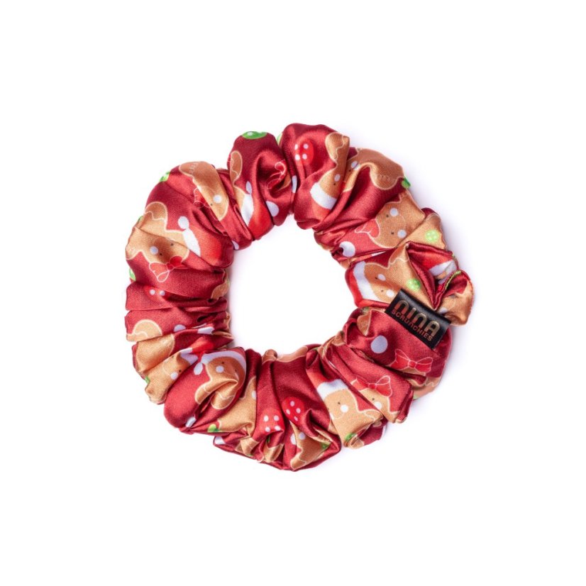 Satin scrunchie GINGERBREAD