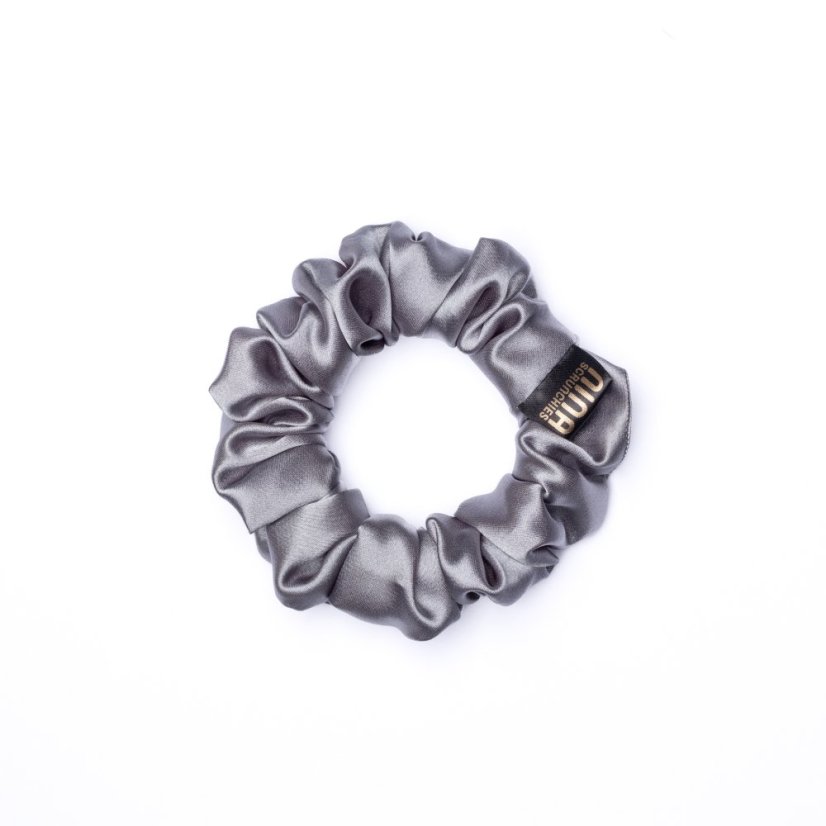 Satin hair scrunchie GREY - Size: M