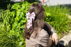 Satin hair bow VELVET FLORA