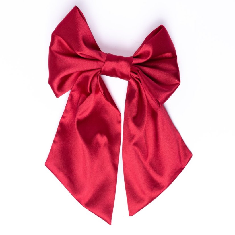 Satin hair bow RED