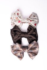 Saténová mašľa do vlasov HNEDÁ malá