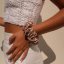 Satin scrunchie LIGHT BROWN - Size: XL