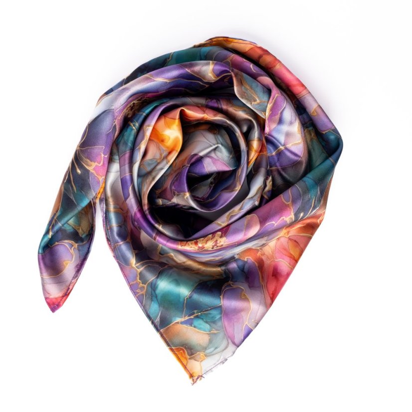 Satin scarf Marble Garden