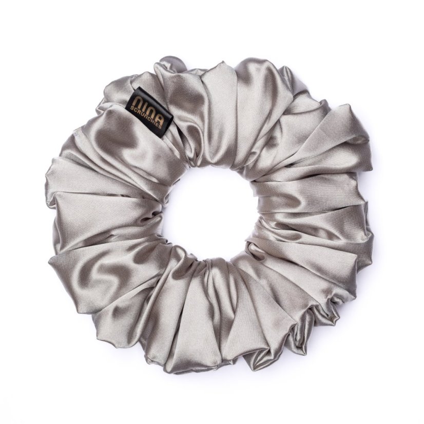 Satin scrunchie SILVER - Size: M