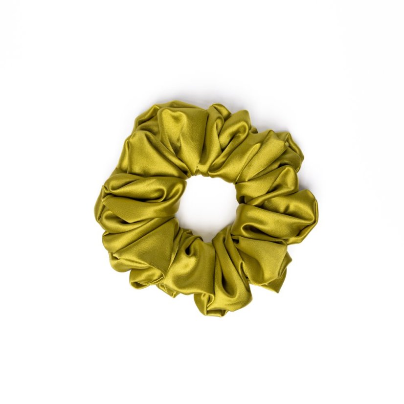 Satin scrunchie Olive Gold - Size: S