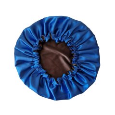 Satin bonnet BLUE - BROWN