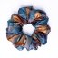Satin hair scrunchie Marble Floral - Size: XL