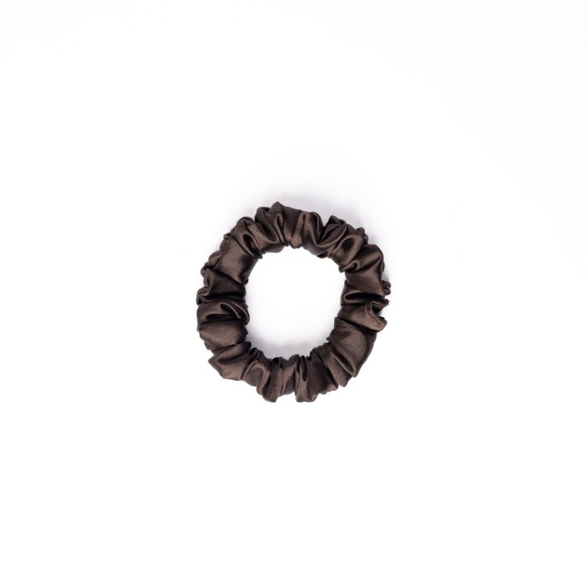 Satin scrunchie BROWN - Size: M