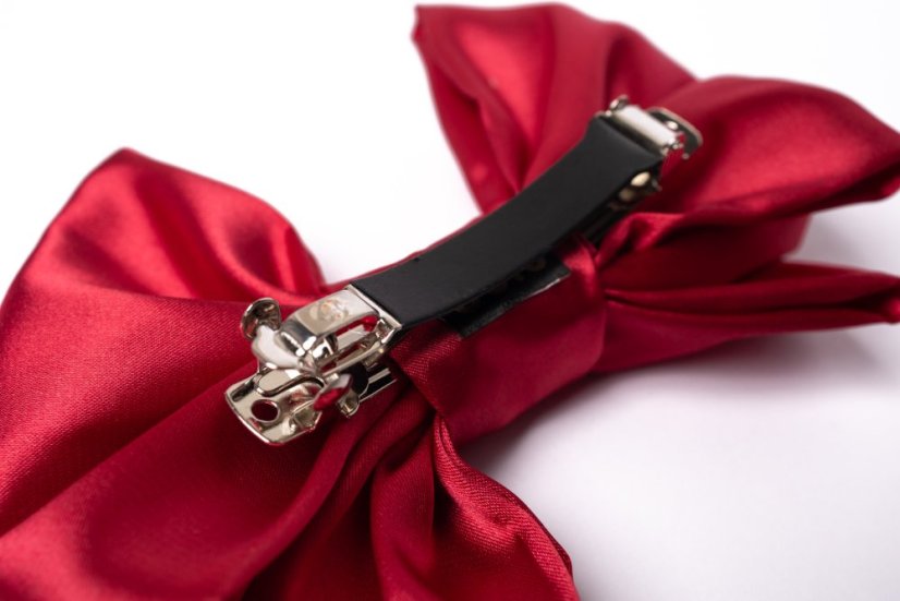 Satin hair bow RED