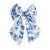 Saténová mašľa do vlasov MODRÉ KVETY
