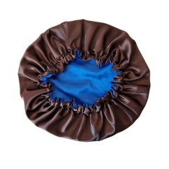 Satin bonnet BLUE - BROWN