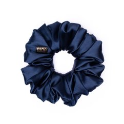 Satin hair scrunchie DARK BLUE