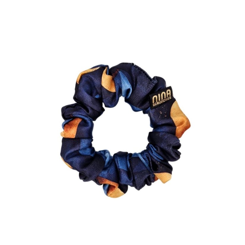 Satin hair scrunchie Golden Midnight Sun - Size: M
