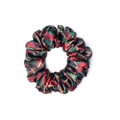 Saténová gumička scrunchie VIANOČNÉ KÁRO