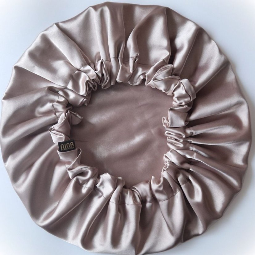 Satin bonnet LIGHT BROWN - Size: S