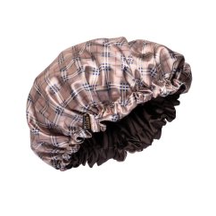 Satin bonnet Brown Plaid