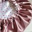 Satin bonnet HEART with purple