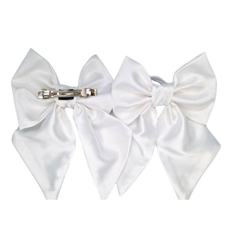 Satin hairbow WHITE