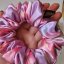 Satin hair scrunchie Marble Rose - Size: M