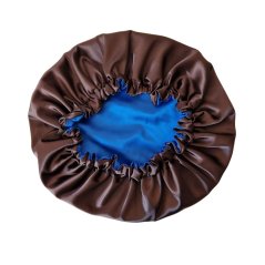 Satin bonnet BLUE - BROWN