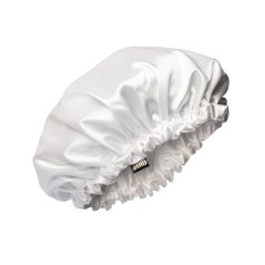 Bonnet - saténová čiapka  biela