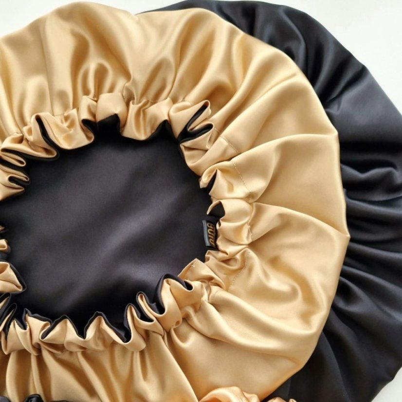 Satin bonnet GOLD-BLACK - Size: M