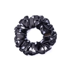 Satin scrunchie BLACK HEART