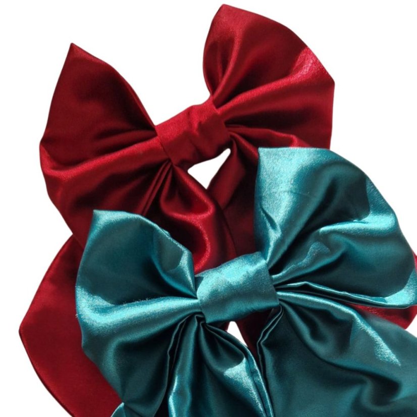 Satin hair bow BURGUNDY
