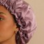Hodvábna čiapka na spanie fialovoružová