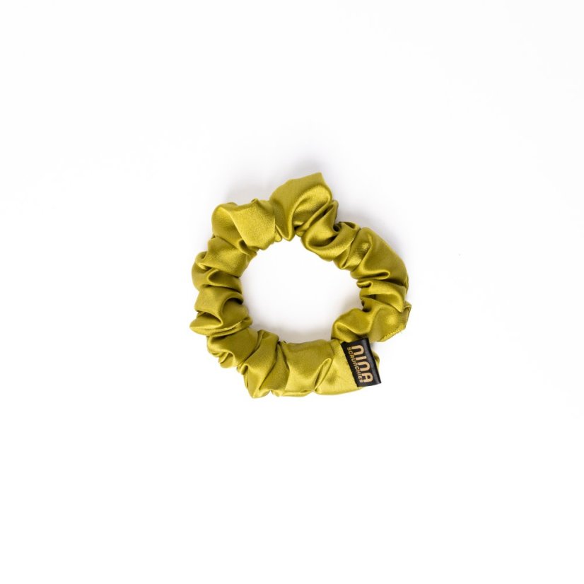 Satin scrunchie Olive Gold - Size: S