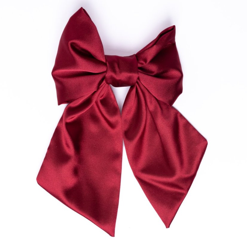 Satin hair bow BURGUNDY