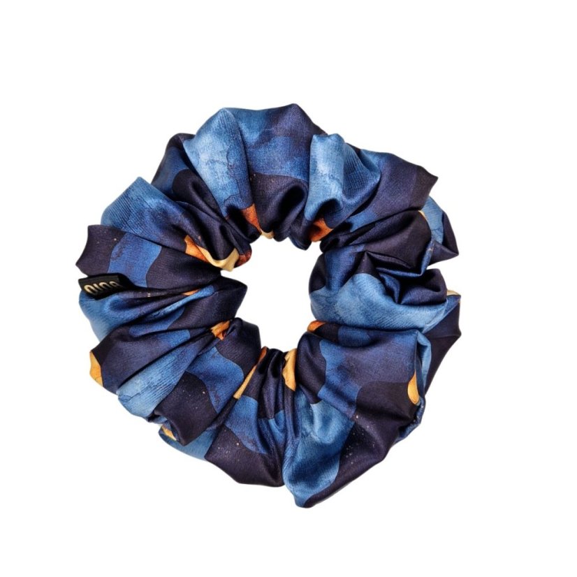 Satin hair scrunchie Golden Midnight Sun - Size: M