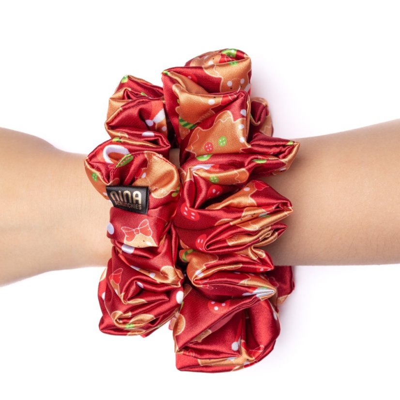 Satin scrunchie GINGERBREAD