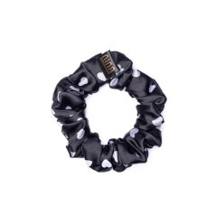 Satin scrunchie BLACK HEART
