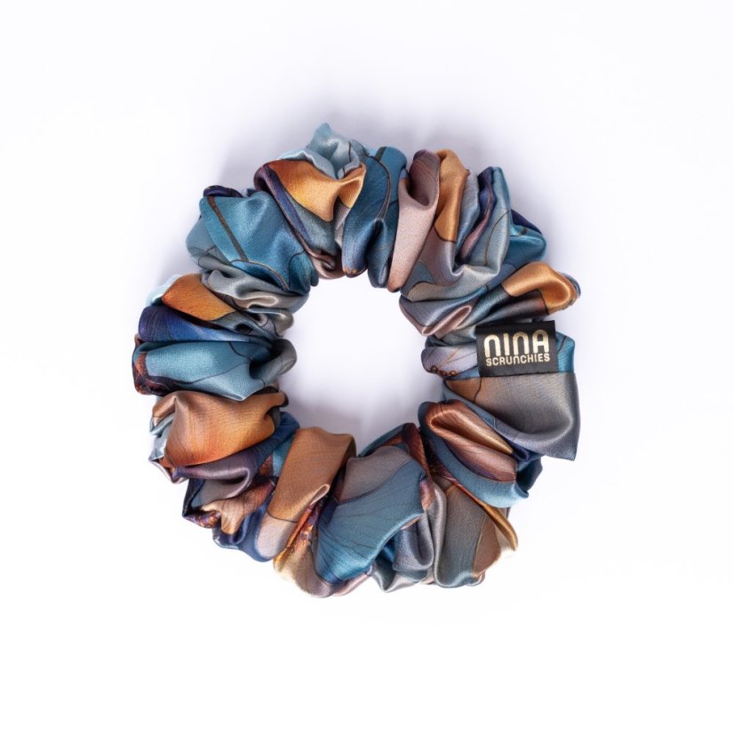 Satin hair scrunchie Marble Floral