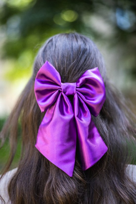Satin hair bow AMETHYS DREAM