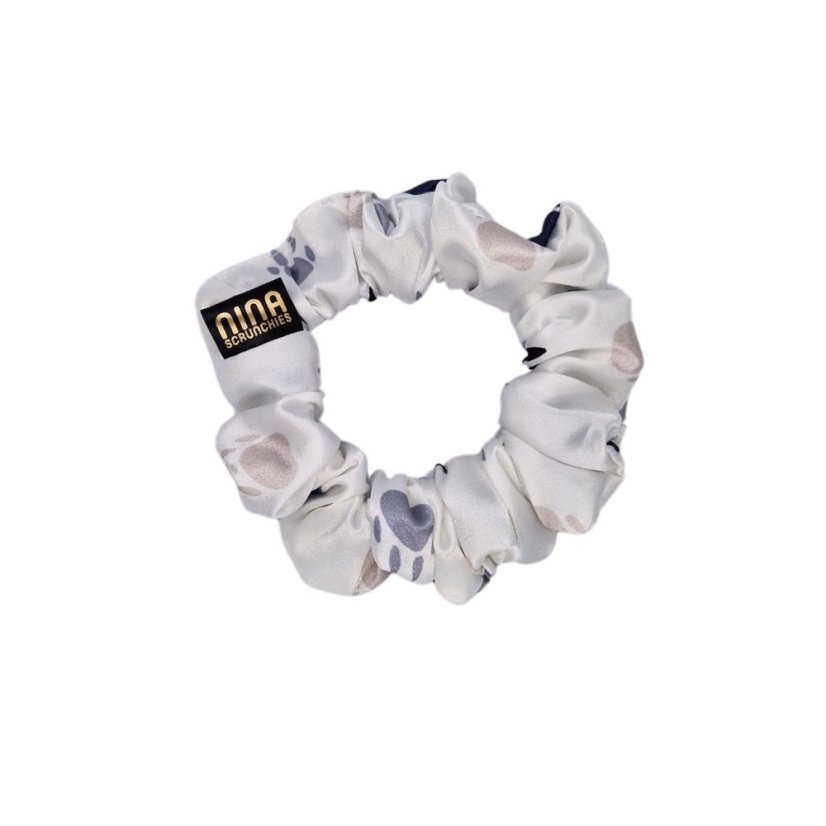 Satin hair scrunchie Golden Dog Paw - Size: M