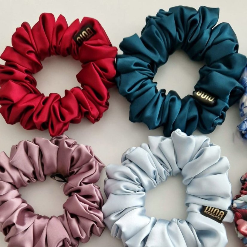 Satin scrunchie BURGUNDY - Size: M