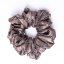 Satin hair scrunchie Brown Plaid - Size: XL