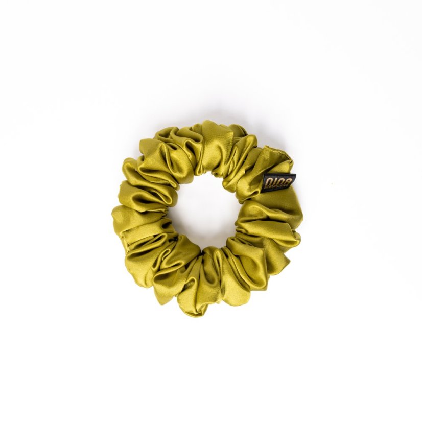 Satin scrunchie Olive Gold - Size: S