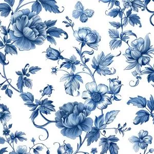Satin sleep bonnet BLUE FLOWERS