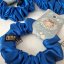 Saténová gumička do vlasov MODRÁ - Veľkosť: M