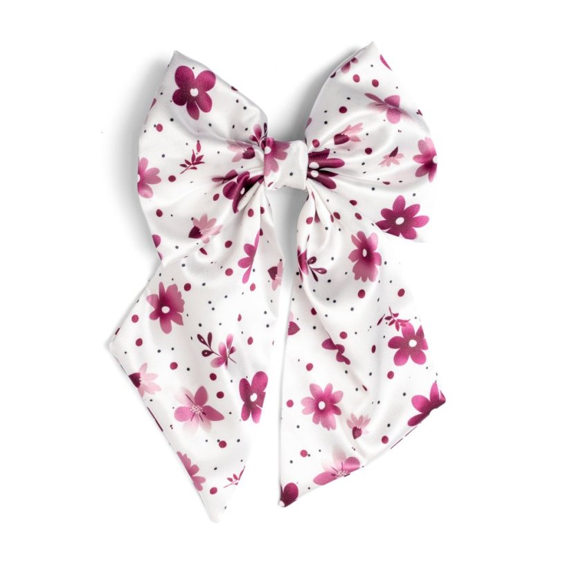 Satin hair bow VELVET FLORA
