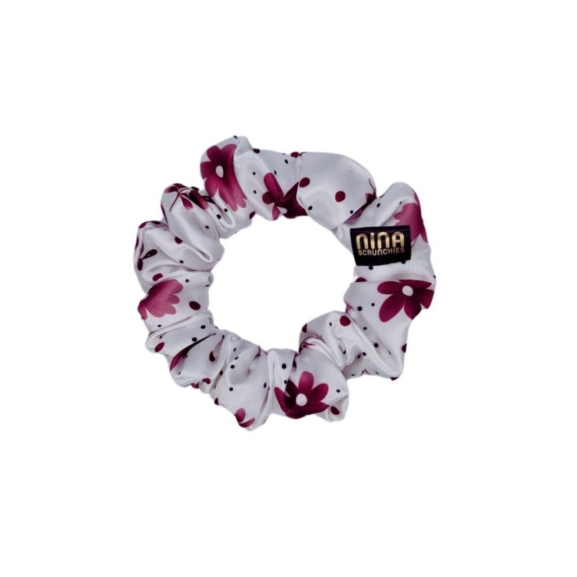 Satin hair scrunchie Marble Velvet Flora - Size: XL