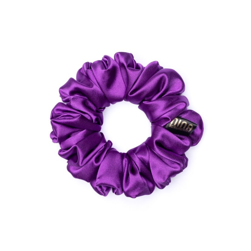 Satin scrunchie DARK PURPLE - Size: M